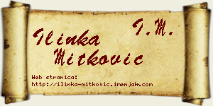 Ilinka Mitković vizit kartica